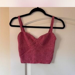 Wilfred Pink Sleeveless Crop Bustier Tank Top